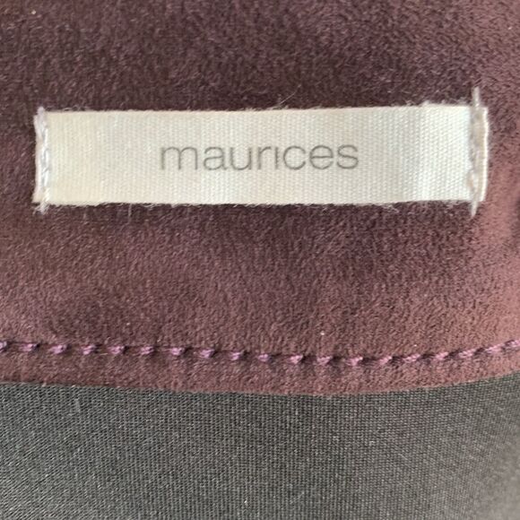 NWT Maurice’s Faux Suede Button Down High Rise Stretch Skirt Dark Purple Sz 12 - Picture 6 of 8